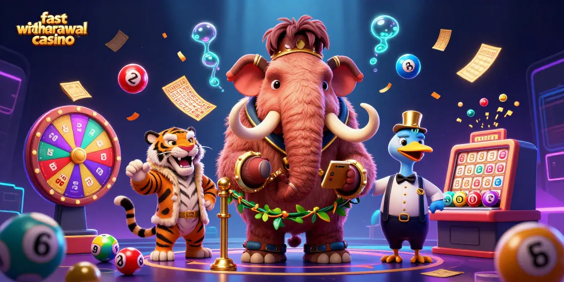 Experience the excitement of a fast withdrawal casino with vibrant characters amidst dynamic gaming elements.